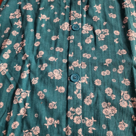 Art Class Teal blue/Green Floral Pullover Knit Kids Dress Size L 10-12 - Picture 12 of 15